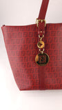 Fendi Zucchino Red Canvas Tote - 3524