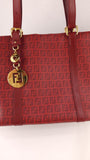 Fendi Zucchino Red Canvas Tote - 3524