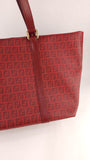 Fendi Zucchino Red Canvas Tote - 3524