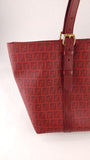 Fendi Zucchino Red Canvas Tote - 3524