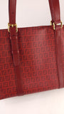 Fendi Zucchino Red Canvas Tote - 3524