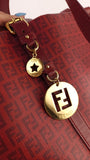 Fendi Zucchino Red Canvas Tote - 3524