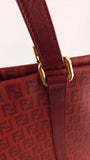 Fendi Zucchino Red Canvas Tote - 3524