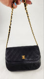 Chanel Matelasse Black Lambskin Chain Shoulder Bag - 3501