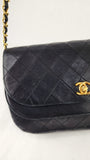 Chanel Matelasse Black Lambskin Chain Shoulder Bag - 3501