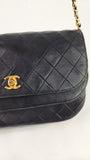 Chanel Matelasse Black Lambskin Chain Shoulder Bag - 3501