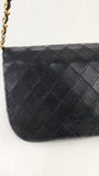 Chanel Matelasse Black Lambskin Chain Shoulder Bag - 3501