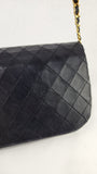 Chanel Matelasse Black Lambskin Chain Shoulder Bag - 3501