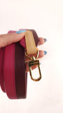 Louis Vuitton Burgandy/Pink Leather Shoulder Strap - G0456