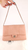 Chanel Exotic Pink Python Single Flap Shoulder Bag - G0444