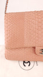 Chanel Exotic Pink Python Single Flap Shoulder Bag - G0444