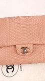 Chanel Exotic Pink Python Single Flap Shoulder Bag - G0444