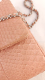 Chanel Exotic Pink Python Single Flap Shoulder Bag - G0444