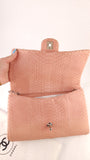 Chanel Exotic Pink Python Single Flap Shoulder Bag - G0444