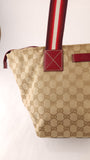Gucci Beige GG Canvas Red Sherry Line Handbag - 3552
