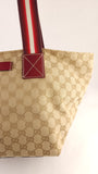 Gucci Beige GG Canvas Red Sherry Line Handbag - 3552