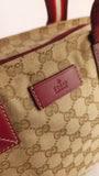 Gucci Beige GG Canvas Red Sherry Line Handbag - 3552