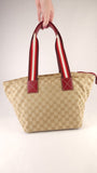 Gucci Beige GG Canvas Red Sherry Line Handbag - 3552