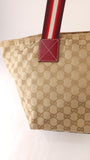 Gucci Beige GG Canvas Red Sherry Line Handbag - 3552