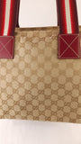 Gucci Beige GG Canvas Red Sherry Line Handbag - 3552