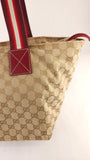 Gucci Beige GG Canvas Red Sherry Line Handbag - 3552