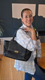Salvatore Ferragamo Black Leather Shoulder Bag - G0397