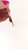 Prada Black/Gold Metal Plate Key Ring - 3584