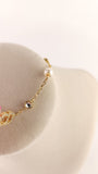 Dior Gold Tone Rhinestone CD Bracelet/Anklet - 3589