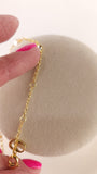 Dior Gold Tone Rhinestone CD Bracelet/Anklet - 3589
