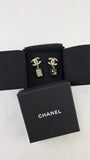 Chanel COCO Mark Champagne Gold Pierced Earrings - 3594