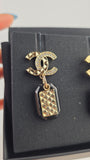 Chanel COCO Mark Champagne Gold Pierced Earrings - 3594