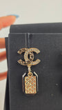 Chanel COCO Mark Champagne Gold Pierced Earrings - 3594