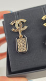 Chanel COCO Mark Champagne Gold Pierced Earrings - 3594