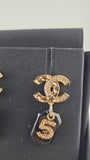 Chanel COCO Mark Champagne Gold Pierced Earrings - 3594