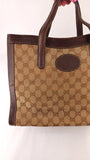 Gucci GG Brown Canvas/Leather Tote - G0508