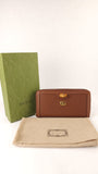 Gucci Brown Leather Long Zippy Wallet - 3614