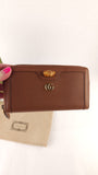 Gucci Brown Leather Long Zippy Wallet - 3614