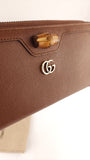 Gucci Brown Leather Long Zippy Wallet - 3614