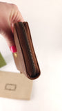 Gucci Brown Leather Long Zippy Wallet - 3614