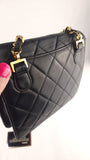 Chanel Matelasse Black Lambskin Chain Shoulder Bag - 3492