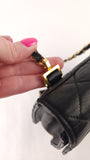 Chanel Matelasse Black Lambskin Chain Shoulder Bag - 3492
