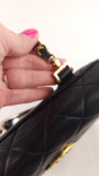 Chanel Matelasse Black Lambskin Chain Shoulder Bag - 3492
