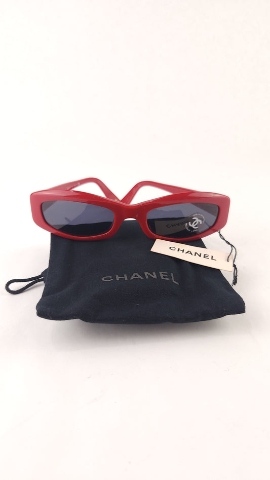 Chanel Red Thin Sunglasses - 3558