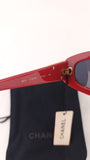 Chanel Red Thin Sunglasses - 3558