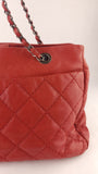 Chanel Matelasse Red Lambskin Chain Shoulder Bag - 3472