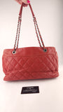 Chanel Matelasse Red Lambskin Chain Shoulder Bag - 3472