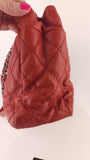 Chanel Matelasse Red Lambskin Chain Shoulder Bag - 3472