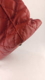 Chanel Matelasse Red Lambskin Chain Shoulder Bag - 3472