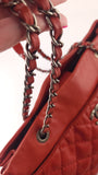 Chanel Matelasse Red Lambskin Chain Shoulder Bag - 3472