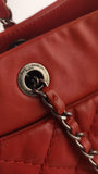Chanel Matelasse Red Lambskin Chain Shoulder Bag - 3472